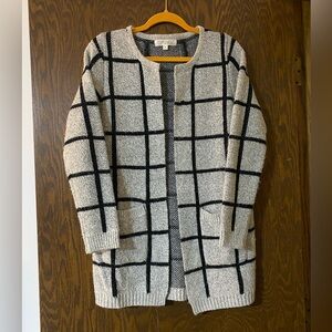 Love Tree Black and Gray Grid Cardigan